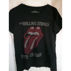The Rolling Stones 1975 US Tour Graphic Burn Out T-Shirt Rock Band Tee L‎